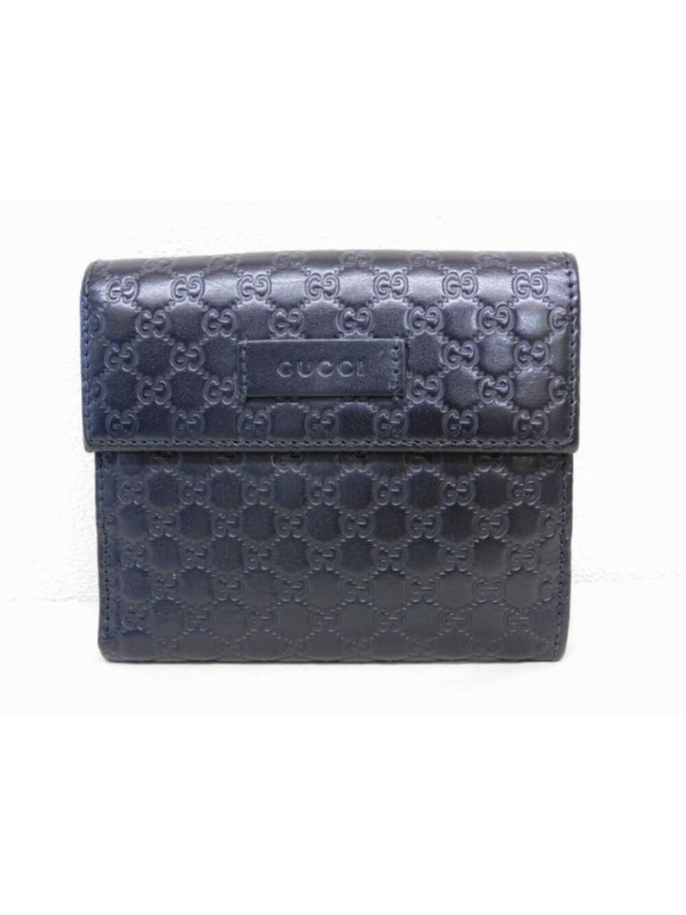 Gucci Micro Guccissima GG Leather Compact Wallet Black